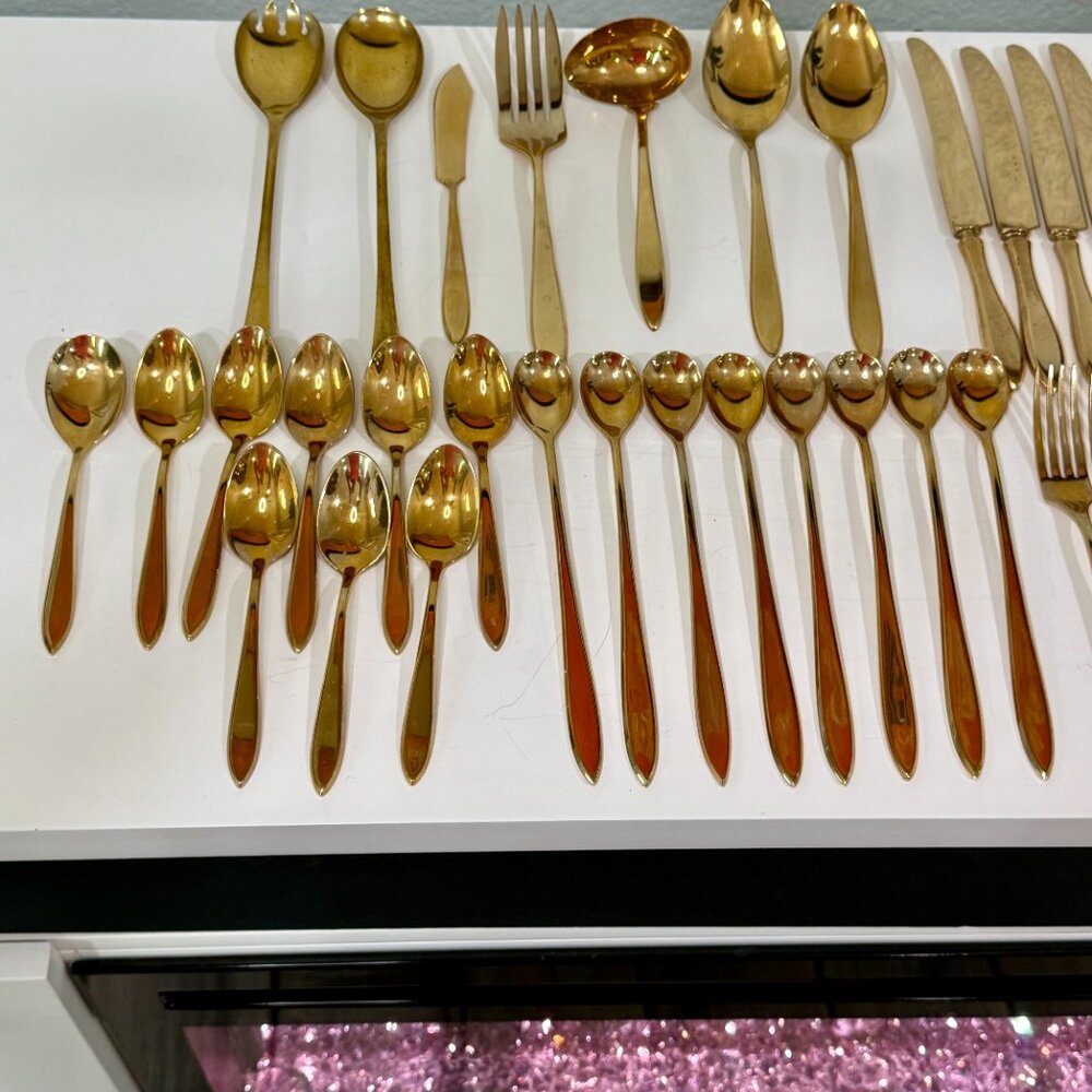 1920s Regal 54-pc set Gold by Dirilyte-Dirigold  w/ Box ~ ANTIQUE - Picture 7 of 17